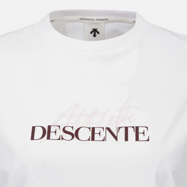 【DESCENTE】迪桑特 女士 透氣涼感短袖T恤(白色)