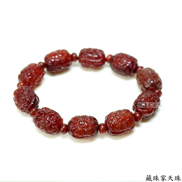 【藏珠家】紅玉髓不動明王天珠手鍊