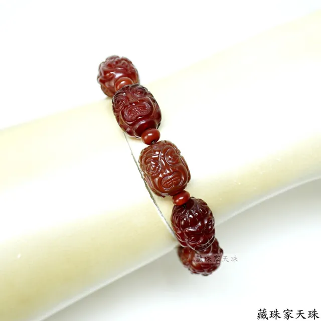 【藏珠家】紅玉髓不動明王天珠手鍊