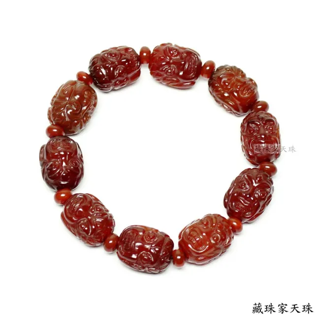【藏珠家】紅玉髓不動明王天珠手鍊