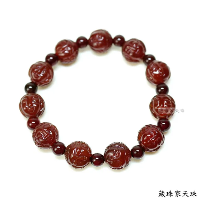 【藏珠家】平安吉祥紅玉髓佛陀天珠手鍊
