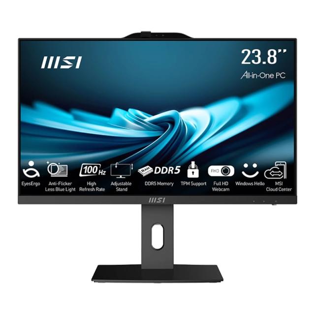 【MSI 微星】i7特仕液晶電腦(PRO AP242P 14M-626TW/i7-14700/32G/1T SSD/Win11Pro/白)