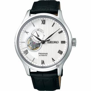 【SEIKO 精工】Presage 開芯羅馬小鏤空機械錶-41.8mm 開學禮 送禮 推薦(4R39-00W0P SSA379J1)