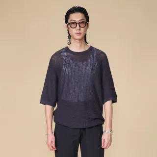 【ARVOpm】圓領碳灰色針織短袖上衣00192505101(新品上市)