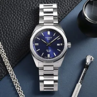 【TISSOT 天梭】PRC 100 Solar T151.422.11.041.00 太陽能手錶-39mm 母親節 禮物(T1514221104100)