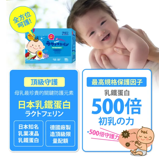 【mamacare 孕哺兒】寶貝凍晶乳鐵蛋白★美味細粉1盒(1公克×60包/盒｜日本珍貴凍晶乳鐵蛋白)