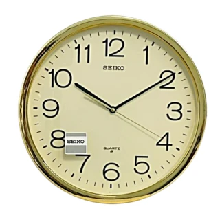 【SEIKO 精工】QXA020 金色/銀色光感外框時鐘掛鐘(SEIKO、掛鐘、日本原廠機芯、靜音指針、清新好搭配)