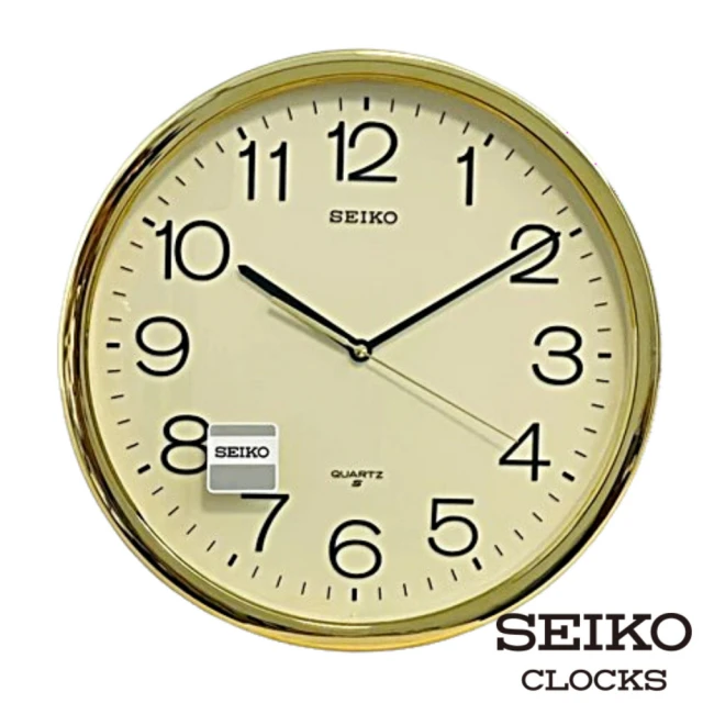 【SEIKO 精工】QXA020 金色/銀色光感外框時鐘掛鐘(SEIKO、掛鐘、日本原廠機芯、靜音指針、清新好搭配)