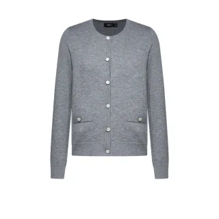 【G2000】圓領排扣針織外套-岩石灰(4627530197)