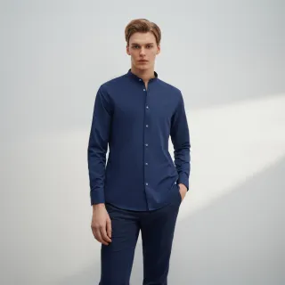 【G2000】速乾吸濕排汗立領長袖休閒襯衫-荷蘭藍色(4612280278)