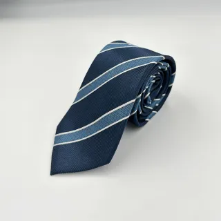 【G2000】絲質條紋配襯領帶-藍綠色(4610032067)
