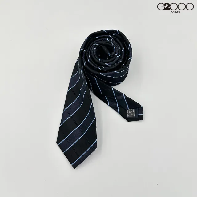 【G2000】男款 絲質條紋配襯領帶-荷蘭藍色(4610039078)  面試 職場 通勤穿搭 父親節禮物