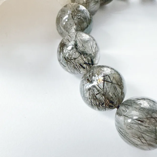 【天天水晶 TINGTING】黑髮晶 11mm 素圈水晶手鍊(避邪化煞 B110004)