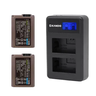 【Sidande】適用Sony NP-FW50 電池充電器組(USB充電式鋰電池二入+液晶雙槽充電器)