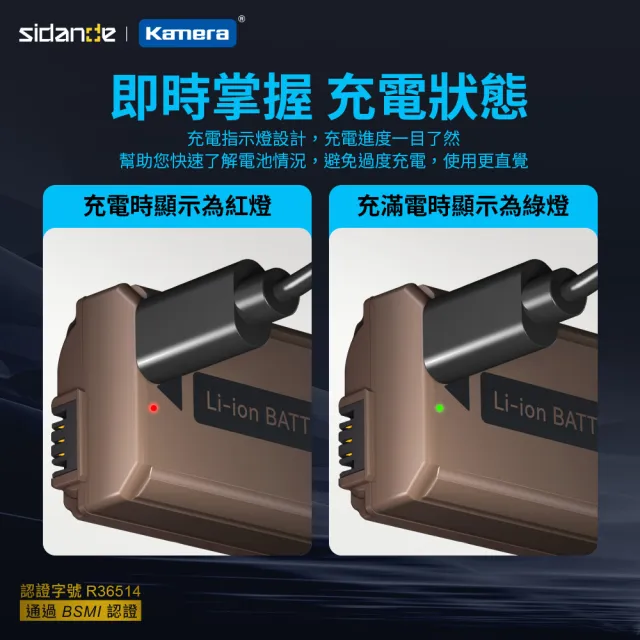 【Sidande】適用Sony NP-FW50 電池充電器組(USB充電式鋰電池二入+液晶雙槽充電器)