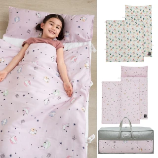 【gunite】超透氣抗菌天絲加厚床墊_三合一兒童睡袋(附防塵收納袋-多款可選)