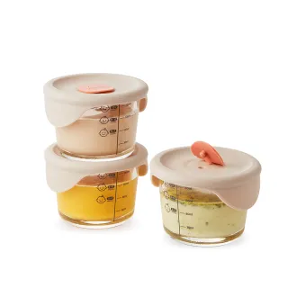 【LocknLock 樂扣樂扣】官方直營 寶寶副食品耐熱玻璃調理盒 230ml/3入組(二色任選/離乳食保存容器/副食品)