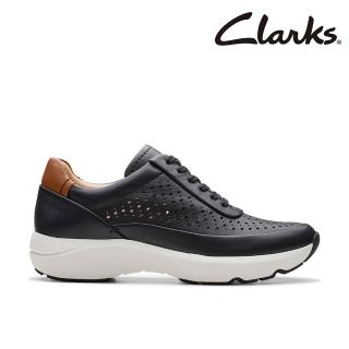 【Clarks】女鞋 Tivoli Grace 微尖頭充孔綁帶設計輕盈休閒鞋 運動鞋(CLF76418C)