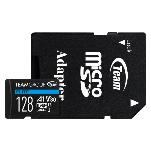 【Team 十銓】ELITE  MicroSDXC 128GB UHS-I U3 A1 4K專用高速記憶卡(含轉卡+終身保固)