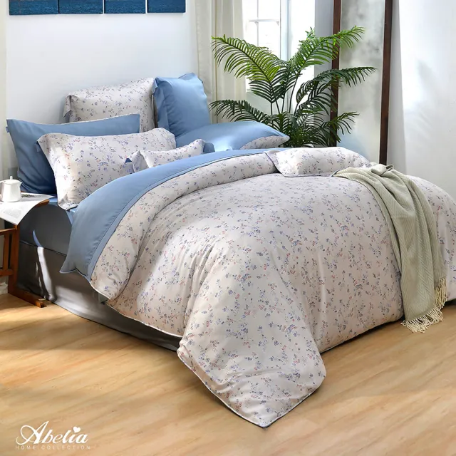 【Great Living 格蕾寢飾】Abelia 100%天絲木漿兩用被床包四件組-加大180x186cm(600織 多款)