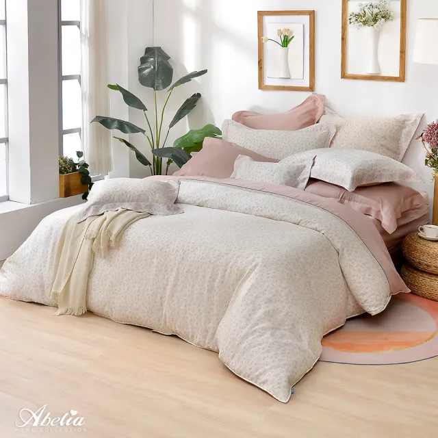 【Great Living 格蕾寢飾】Abelia 100%天絲木漿兩用被床包四件組-加大180x186cm(600織 多款)