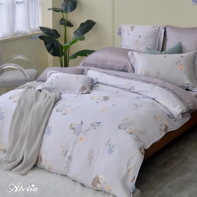 【Great Living 格蕾寢飾】Abelia 100%天絲木漿兩用被床包四件組-加大180x186cm(600織 多款)