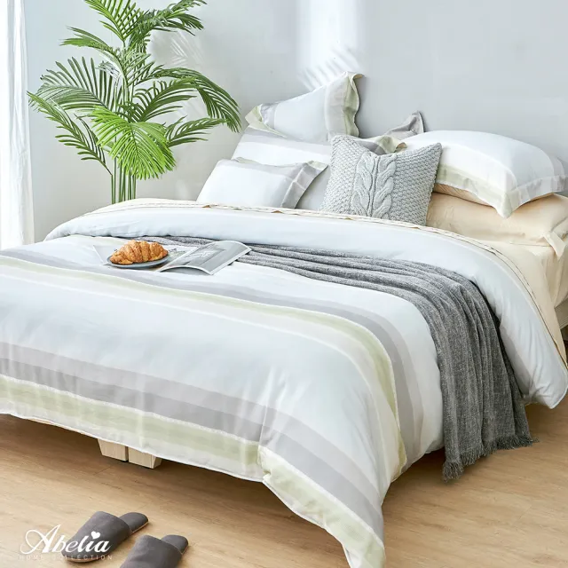 【Great Living 格蕾寢飾】Abelia 100%天絲木漿兩用被床包四件組-加大180x186cm(600織 多款)