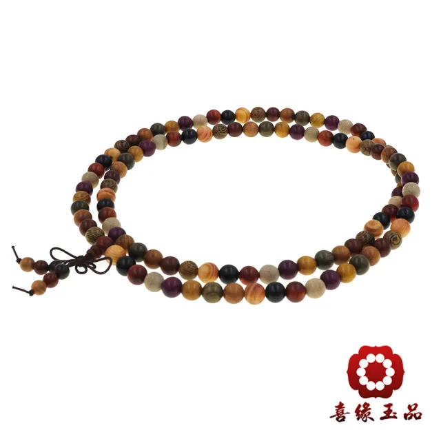 【喜緣玉品】多寶檀木 吉祥 108顆念佛珠(8mm)(開運風水)