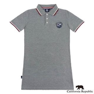 【California Republic】CR繡花針織POLO長版洋裝(女版)
