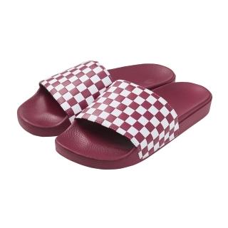 【VANS】Slide-On 經典平底 拖鞋 男 紅色 橡膠 棋盤格 休閒舒適 涼鞋 沙灘拖 VN0A45JEVGF