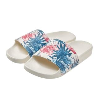 【VANS】Slide-On 經典平底 拖鞋 女 米白色 橡膠 花草圖騰 休閒舒適 涼鞋 沙灘拖 VN0A45JQVVK