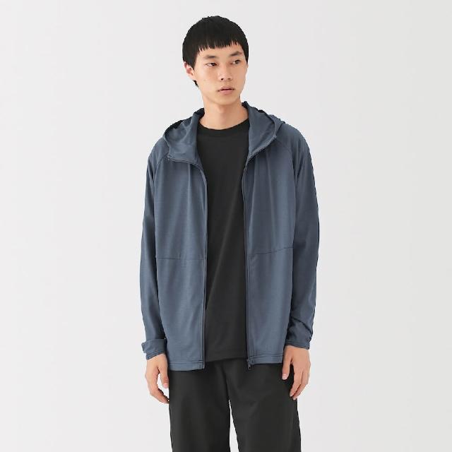 【MUJI 無印良品】男抗UV速乾可攜式拉鍊連帽外套(灰銀/黑色/煙燻藍)