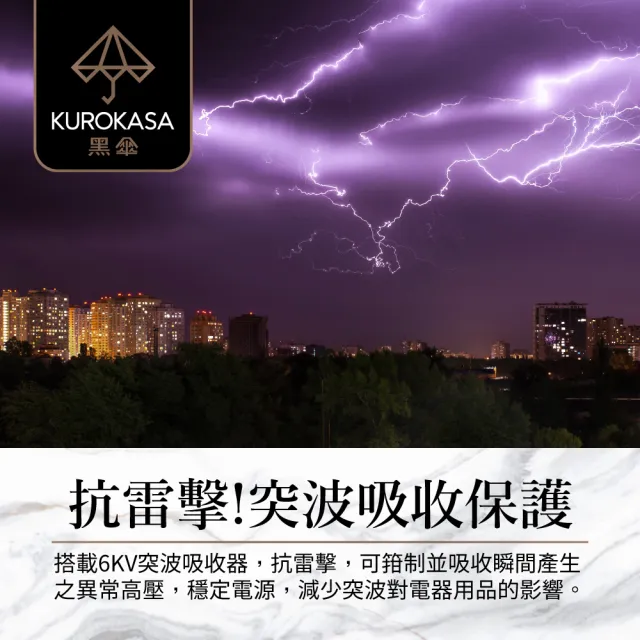【iPlus+ 保護傘】7切6座3P延長線1.8M-黑傘消光系列(買一送一.顏色任選)