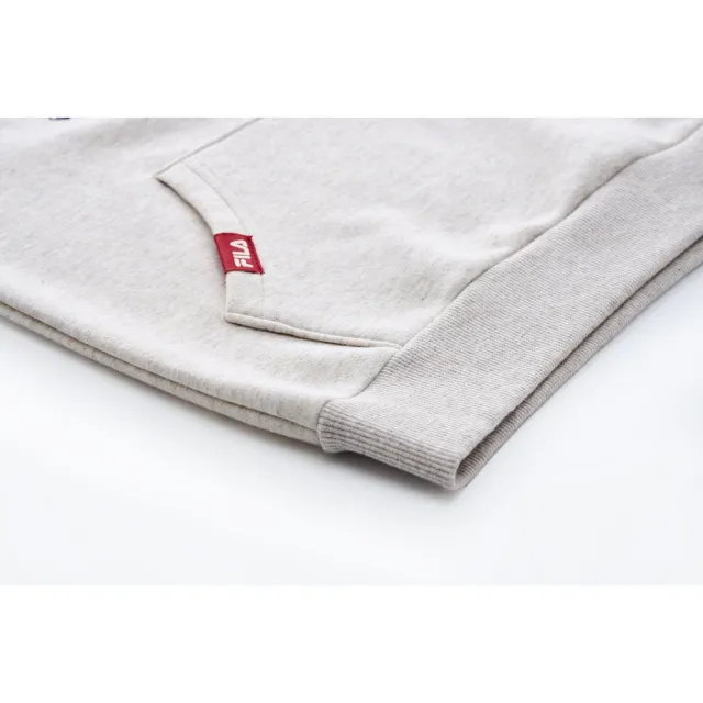 【FILA】KIDS 童連帽假兩件長袖T恤-卡其(1TEY-8704-KK)