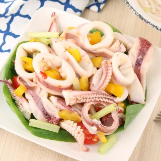 【一日三鮮】A級手釣船凍切圈透抽 10盒(每包約250g)