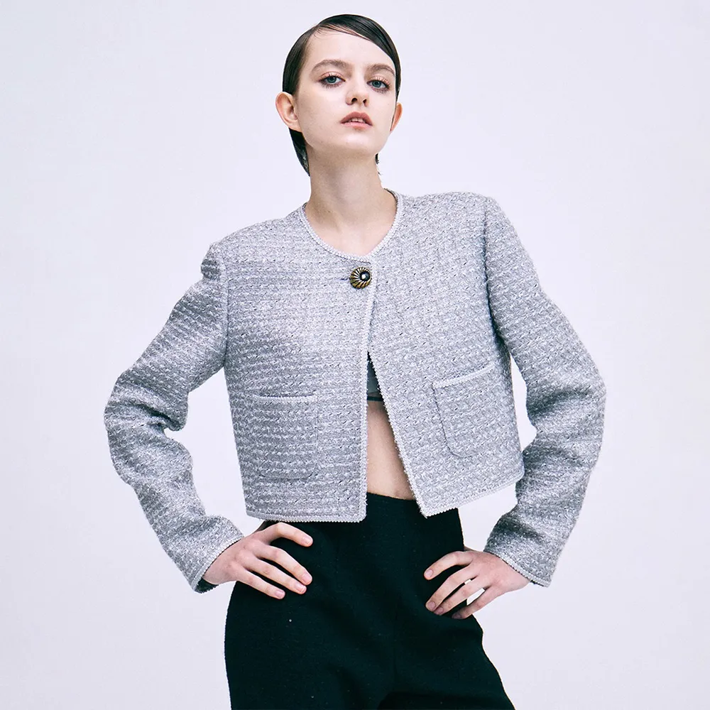 ジャケット・アウター Mardi Mercredi TWEED CROPPED JACKET LACE TWEED CROPPED JACKET MULTICOLOR LACE（その他アウター）｜Mardi
