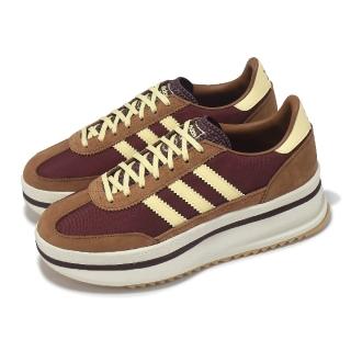 【adidas 愛迪達】休閒鞋 SL 72 Stack W 女鞋 棕 黃 厚底 增高 麂皮 復古 愛迪達(JQ6420)