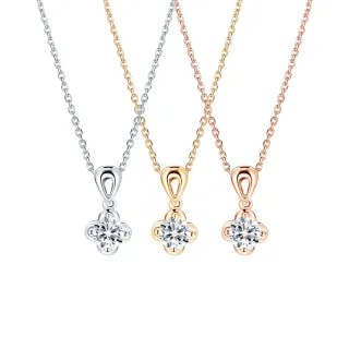 【ALUXE 亞立詩】0.30克拉 FVS2 18K金 鑽石項鍊 四葉草的祝福 NS0788(3色任選)