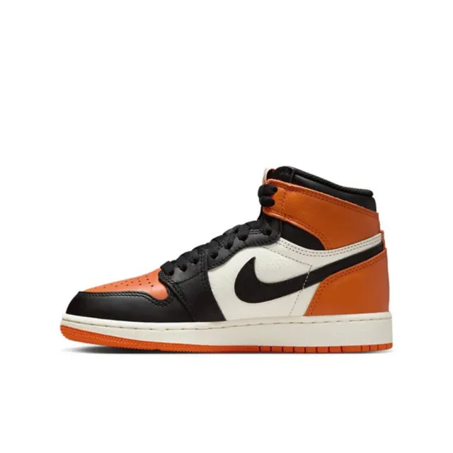 【NIKE 耐吉】Air Jordan 1 Retro High OG 2025 黑橘 GS 大童 高筒 柔軟 皮革 休閒鞋 大童鞋 FD1437-008