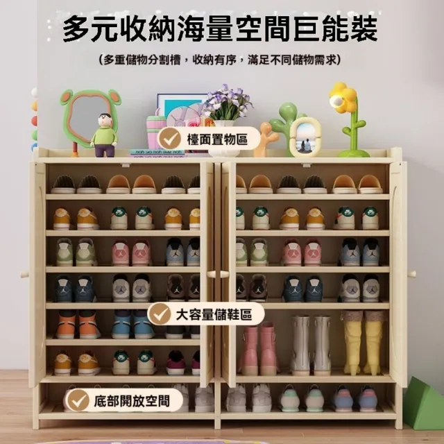 【匠俱】北歐風奶白透氣鞋櫃 二門七層60cm(玄關鞋櫃 置物鞋櫃 防潮收納櫃 鞋櫃 門口鞋架)