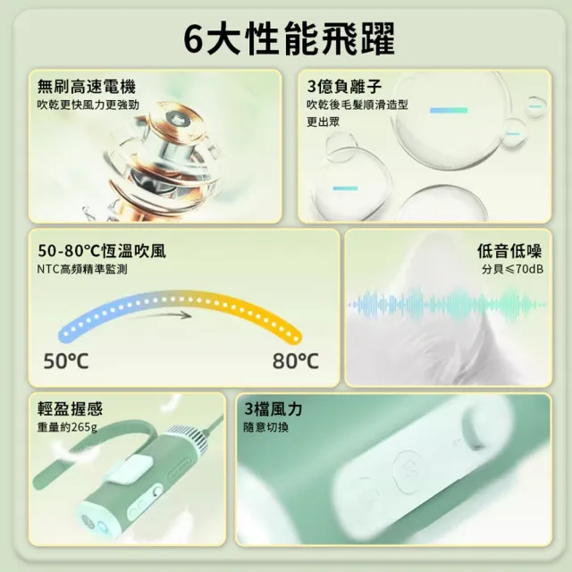 寵物吹風機 吹水機 無刷吹風機 烘毛機(高速電機/3億負離子/50-80℃恆溫吹風/低音低噪)