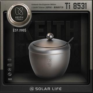 【Keith】鎧斯純鈦調味罐醬料瓶 附鈦湯匙 220ml / Ti8531(帶勺調味盒 密封調料罐 鹽巴盒 調味品罐)