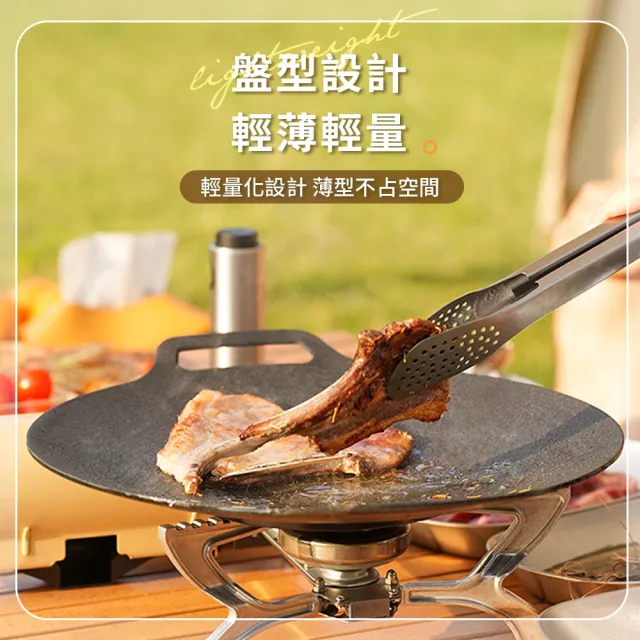 【JOJOGO 揪揪購】買一送一 萬用不沾烤盤 附收納袋(烤盤 露營 烤肉 不沾烤盤 IH爐 電磁爐適用)