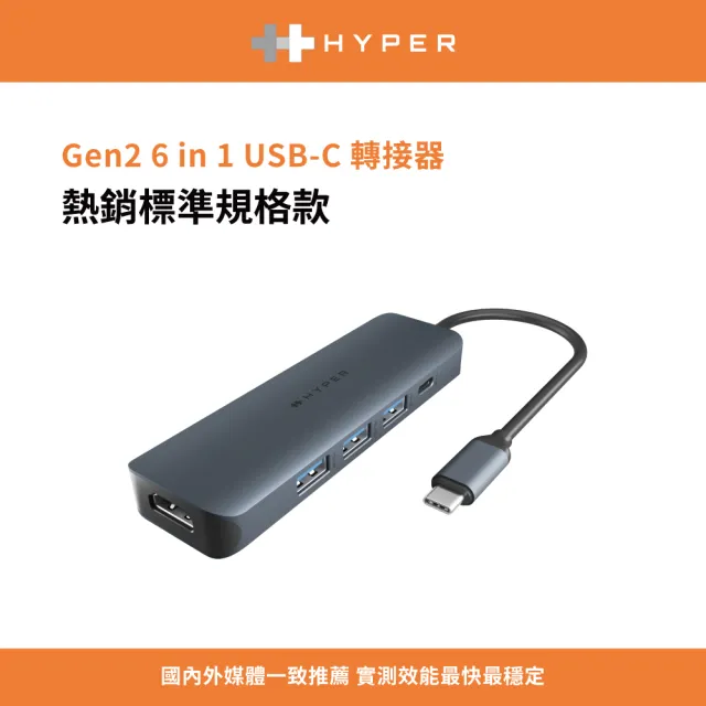 【HyperDrive】Gen2 6-in-1 USB-C Hub-午夜色(HyperDrive)