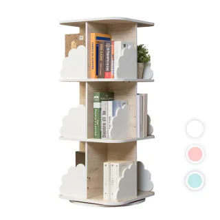 【MyTolek 童樂可】台灣製 第四代轉圈圈收納3層書櫃 三色可選(旋轉書櫃 兒童收納櫃 展示櫃)