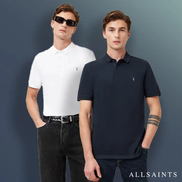 【ALLSAINTS】REFORM公羊頭骨純棉短袖POLO衫 -多色任選(修身版型)
