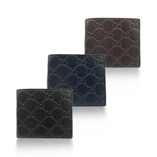 【GUCCI 古馳】779836 經典GG壓紋男用對開8卡短夾/錢包(顏色任選)