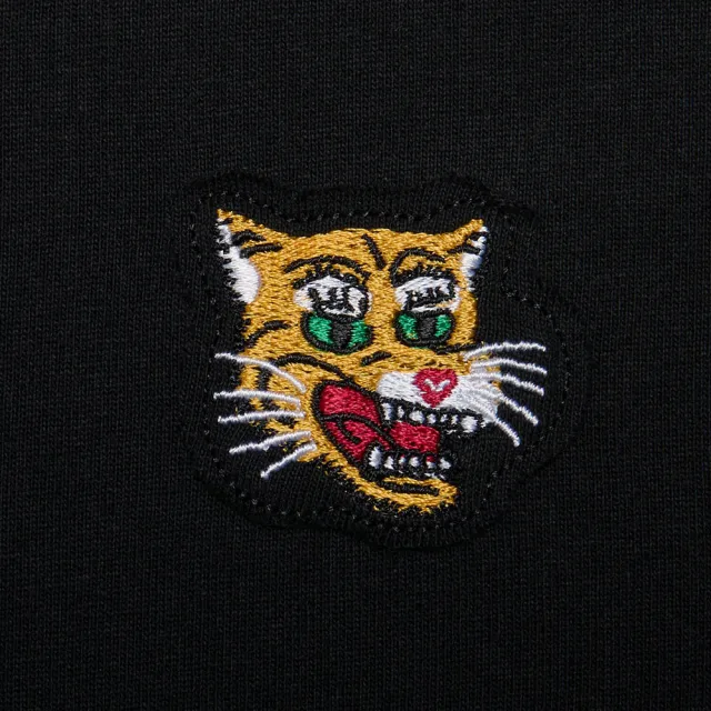 【Onitsuka Tiger】鬼塚虎 黑色虎頭刺繡休閒長袖上衣 (2183B560-001)