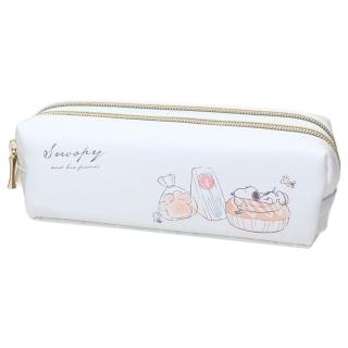 【Kamio】SNOOPY史努比 皮質雙層拉鍊筆袋 吐司麵包