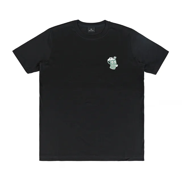 【Paul Smith】PAUL SMITH 白字LOGO顏料噴漆罐造型圓領短袖T恤(男款/黑)